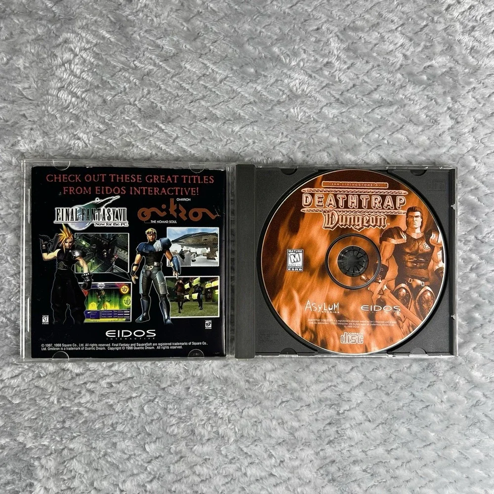 Deathtrap Dungeon PC CD-ROM Complete CIB 1998 Eidos Ian Livingstone Windows